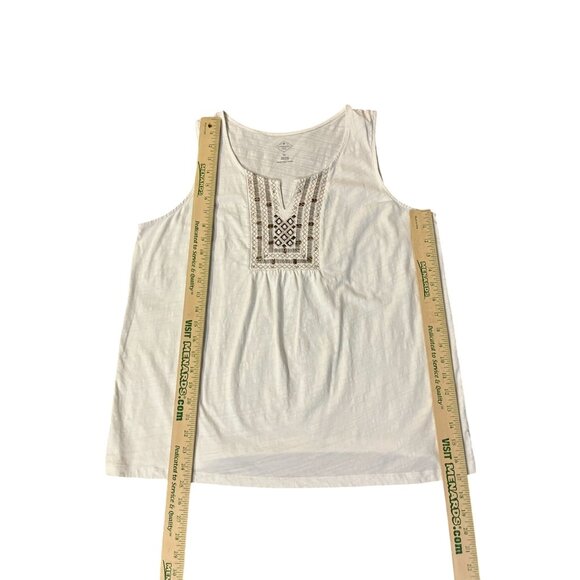 St Johns Bay Blouse Womens XL Used Sleeveless Embroidery Beads - Picture 10 of 13